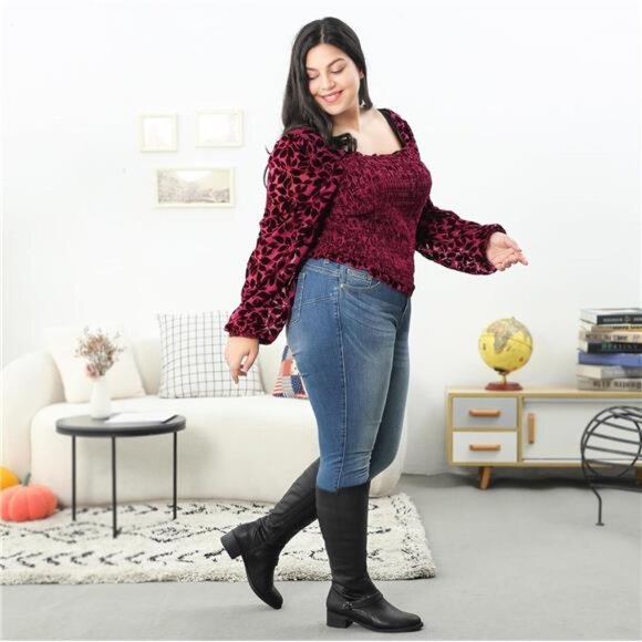 Women's Wide Calf Double Zipper Knee High Riding Boots - Picture 5 of 7